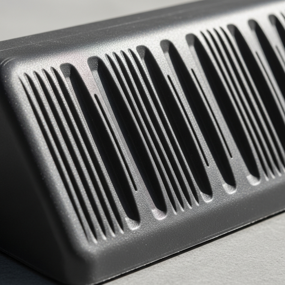 anti-slip surface close-up view of the textured anti-slip surface on a wheel chock made of HDPE plastic