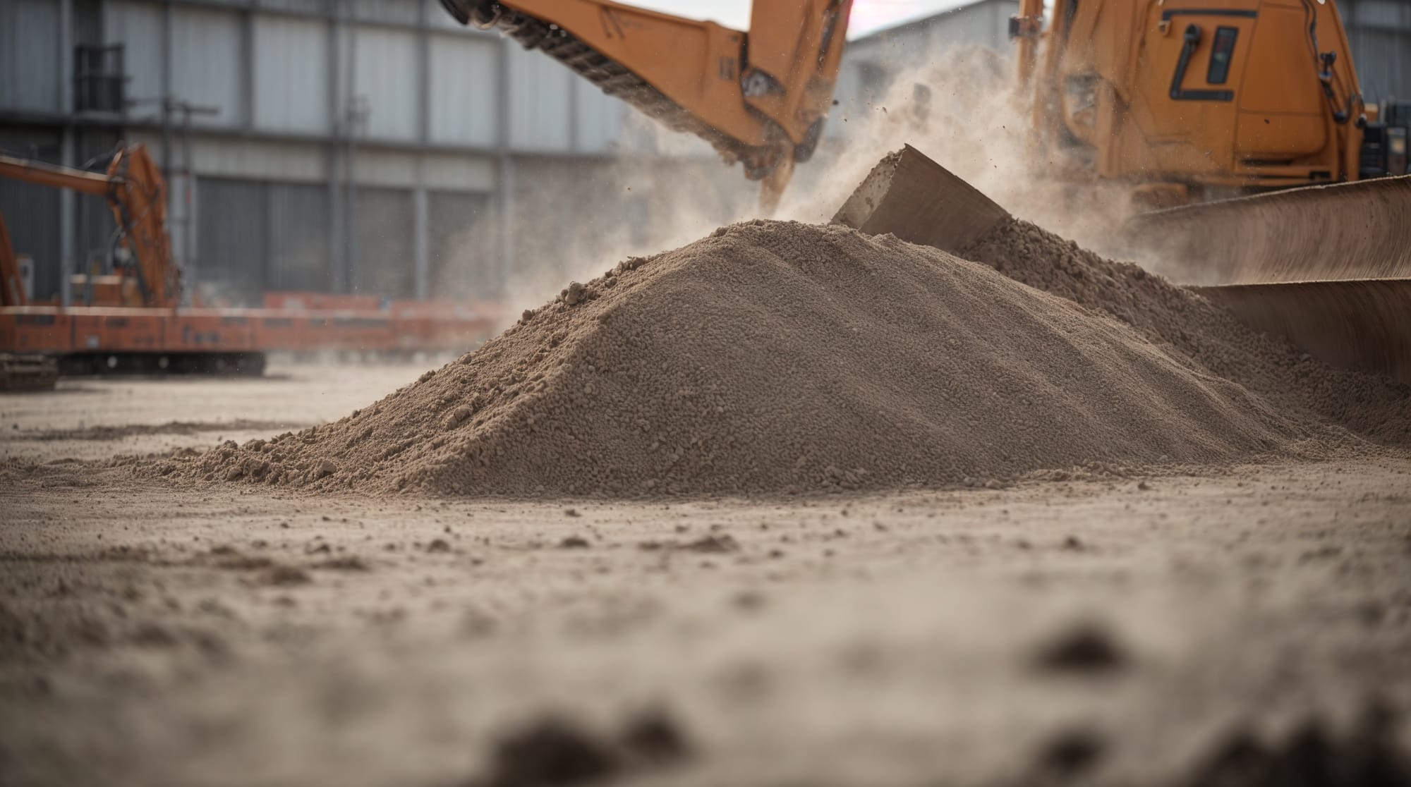 Close-up image of high-performance concrete being mixed at a construction site.