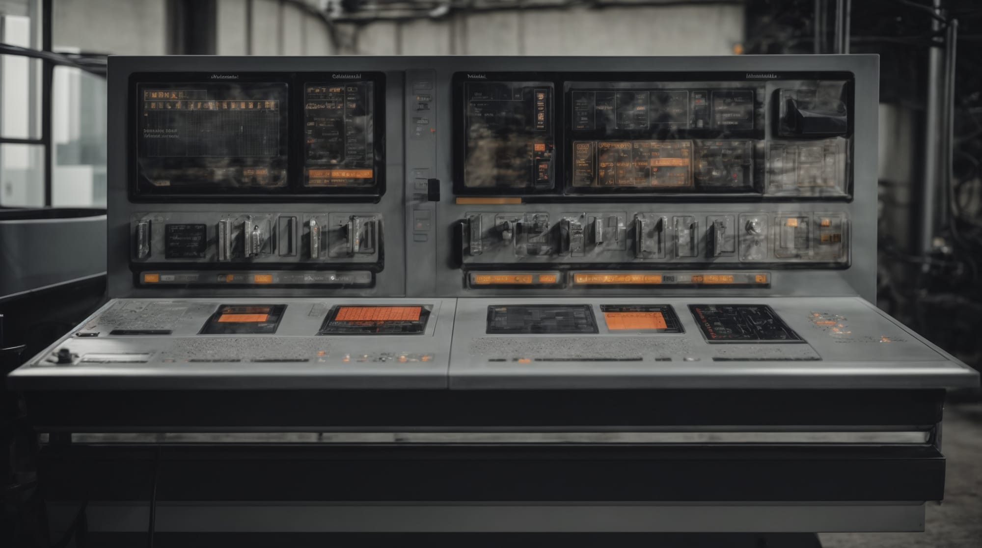 control panel of an automated concrete batching system