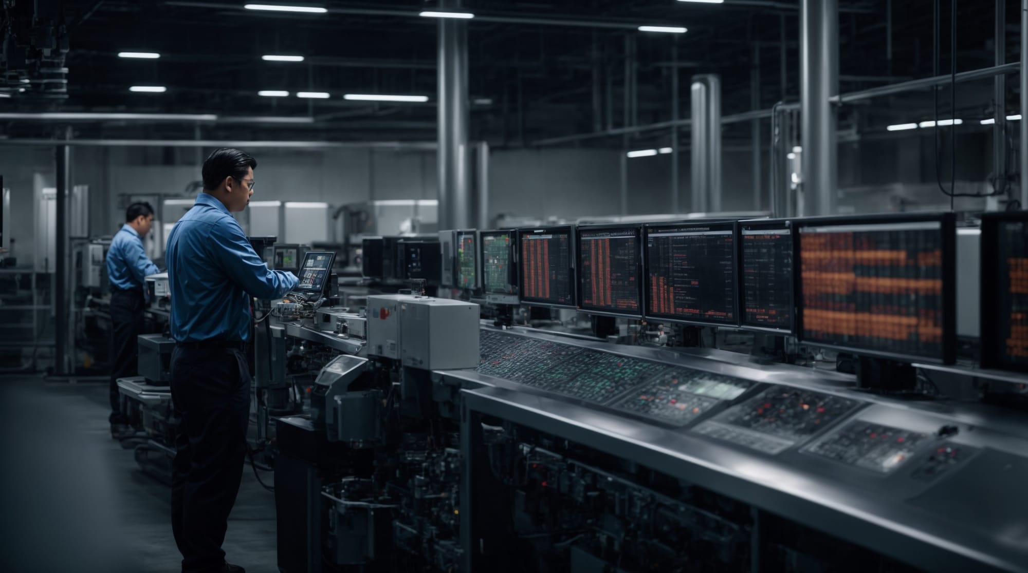 Operators monitoring automated batching systems