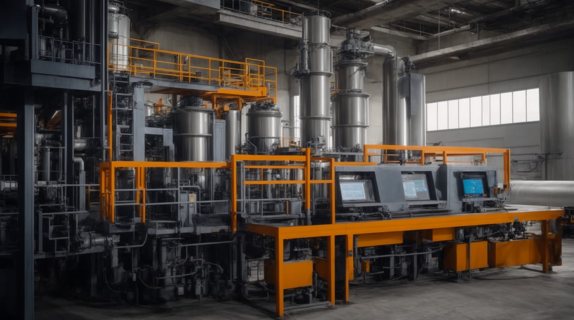 batching technology Modern concrete batching plant with computer-aided control panels