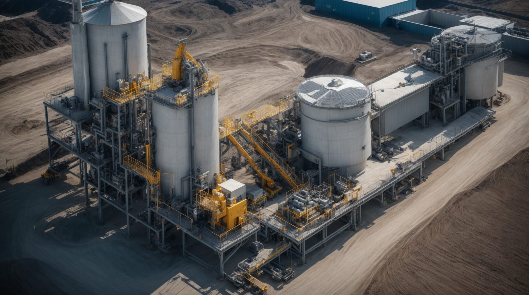 Modern concrete batching plant in operation, showcasing advanced machinery and technology