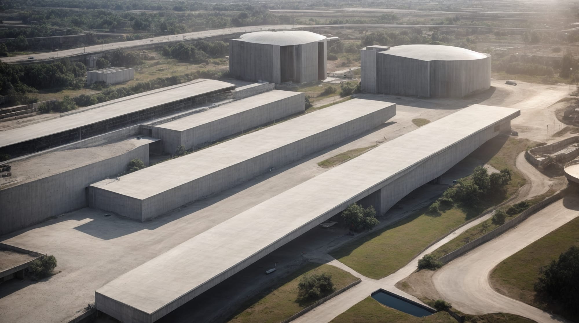 a visualization of advanced concrete technology in urban development