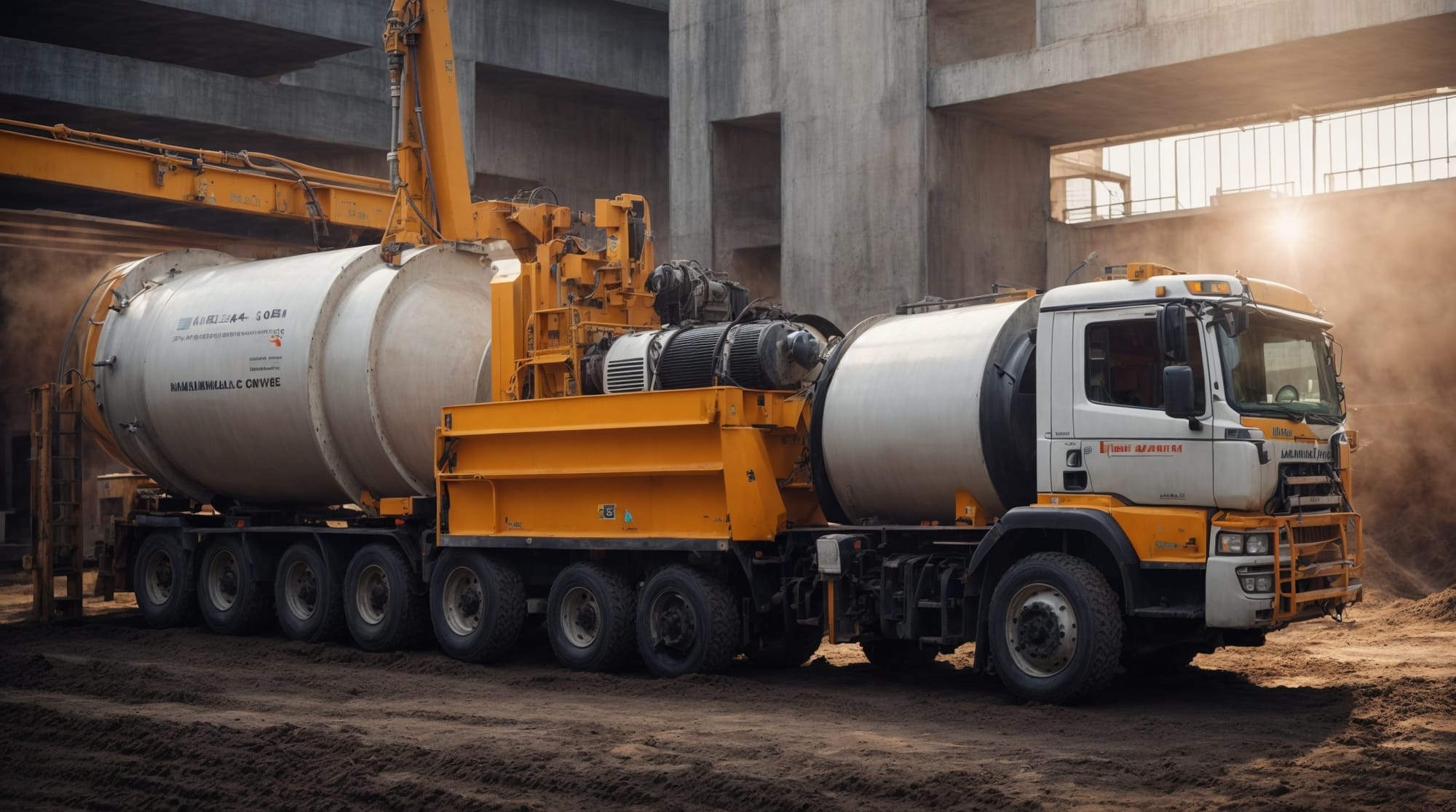 construction efficiency advanced concrete mixer in operation