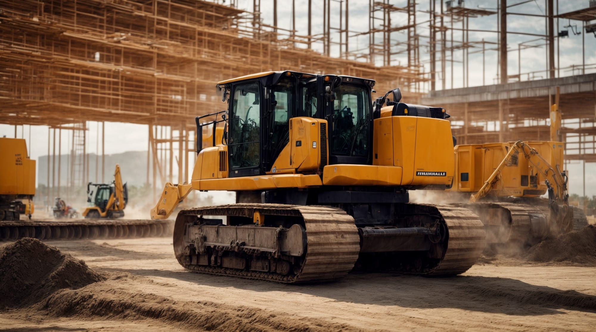 AI-driven construction equipment optimizing resource allocation on-site