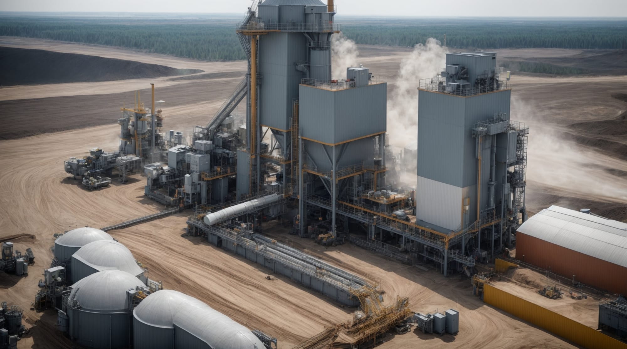 Image of an advanced concrete batching plant