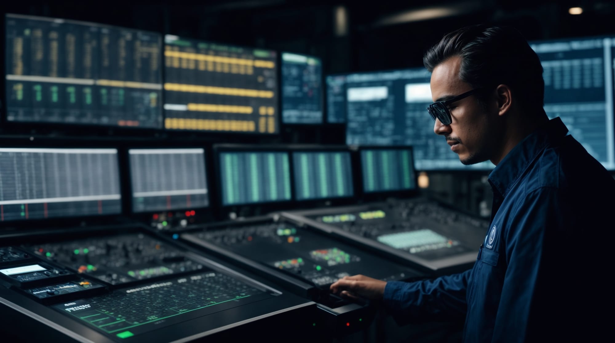 An operator overseeing automated mixing using a digital control system in a hybrid plant