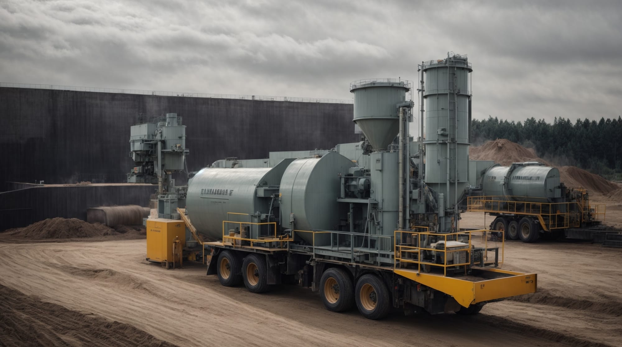 Concrete mixing equipment operating effortlessly with minimal environmental impact