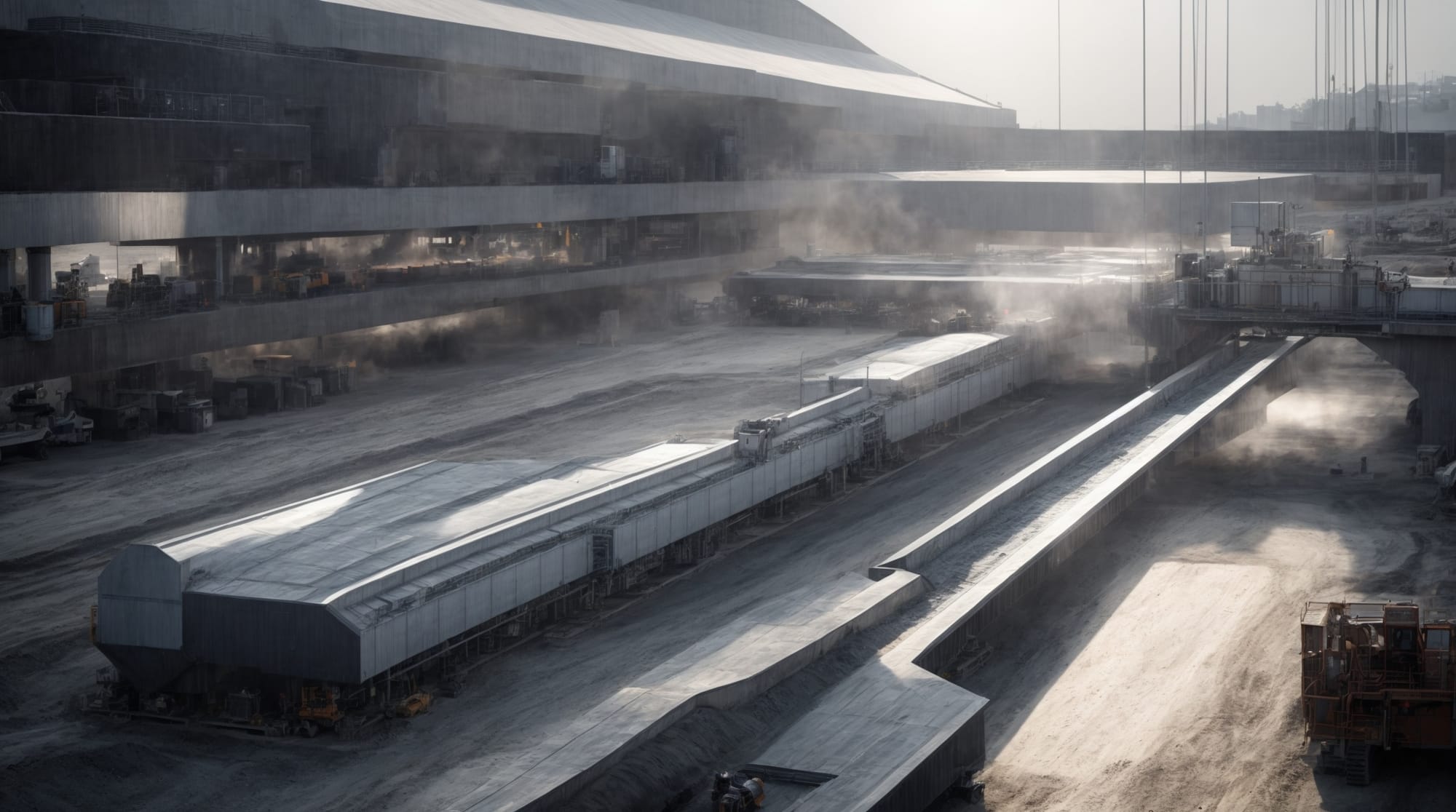 An infographic showing future technologies in concrete batching