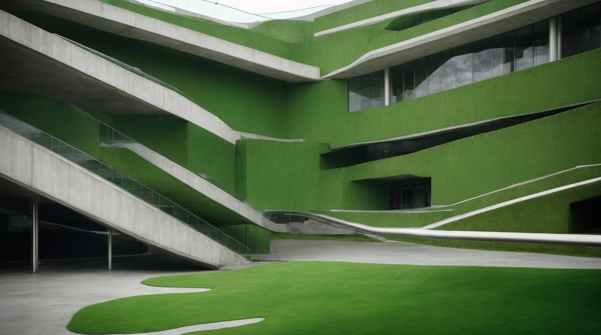 green concrete an image showing the application of green concrete in modern infrastructure