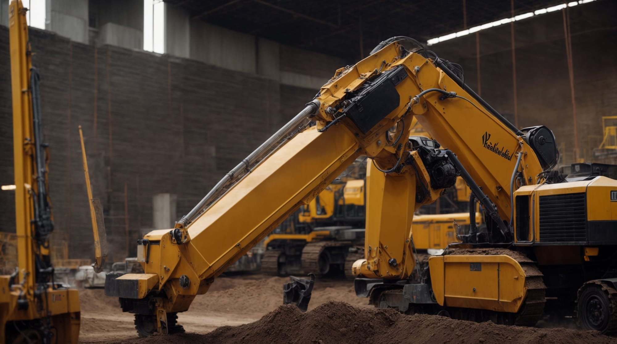 Robotic arm working on a construction task