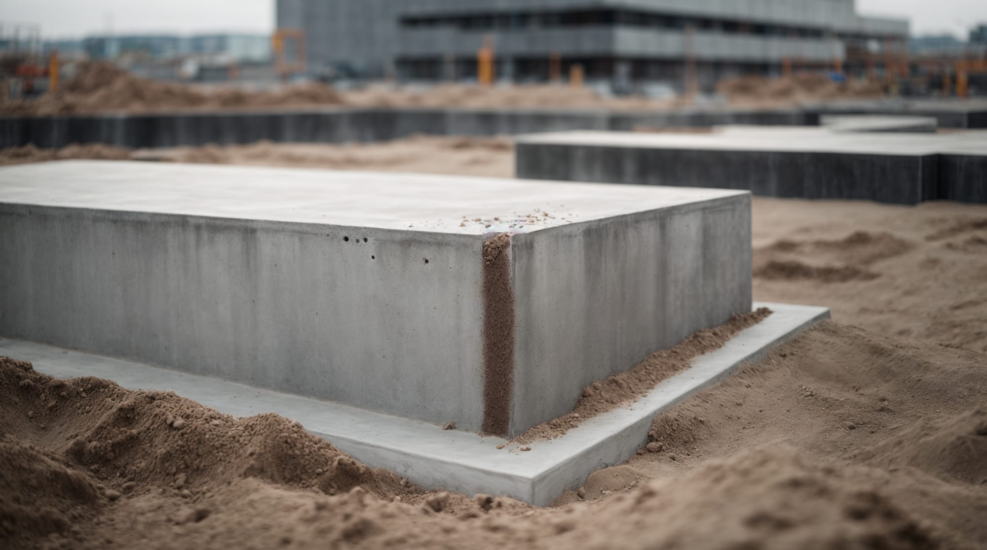 Sensor-embedded concrete used in an urban construction site