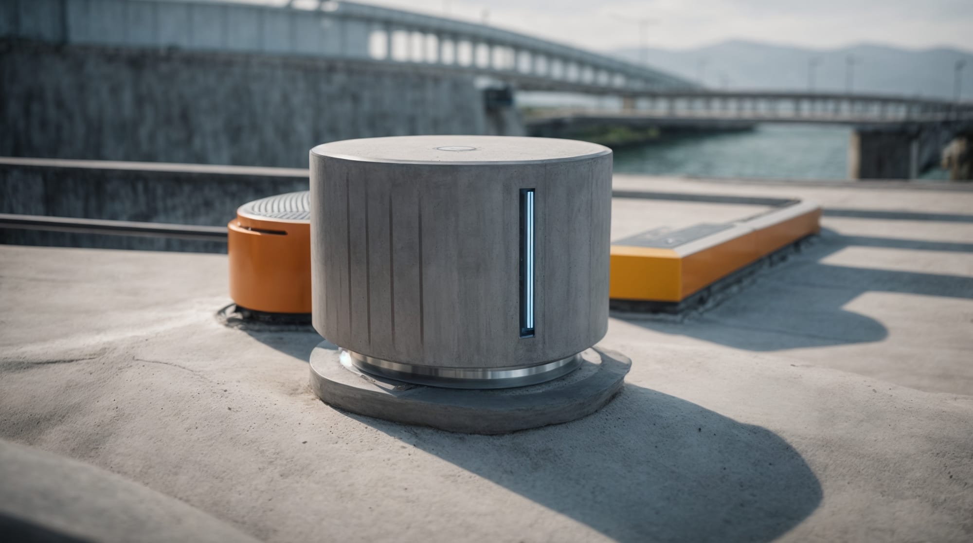 smart concrete illustration of smart concrete sensors integrated in a bridge