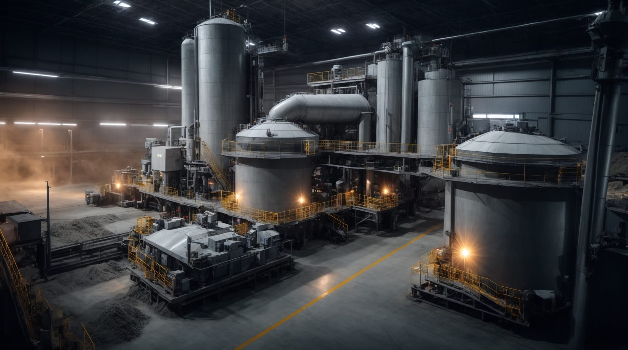 A modern concrete batching plant equipped with the latest smart technology systems