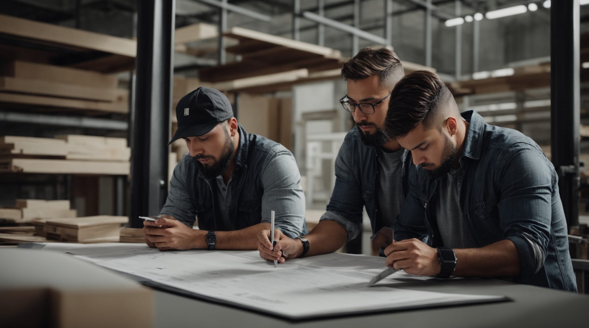 engineers reviewing sustainable material options