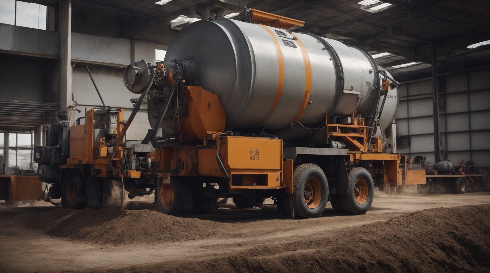 Energy efficient concrete mixer in action