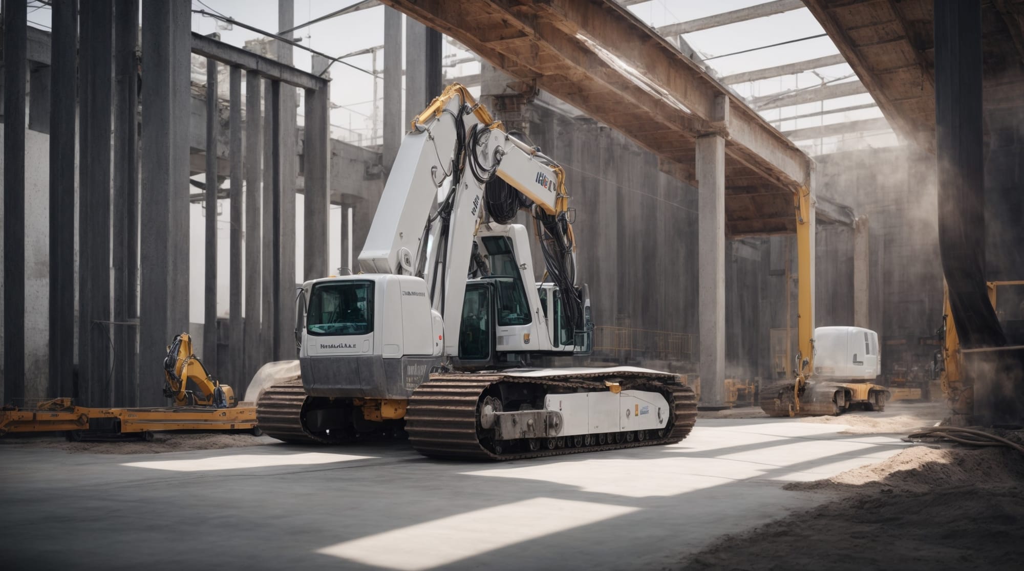 An advanced robotic system optimizing concrete mix designs for sustainability